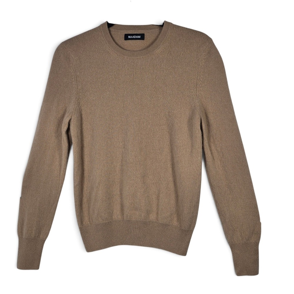 Naadam Cashmere Sweater Womens Sml Crewneck Light Brown Long Sleeve Luxury Soft